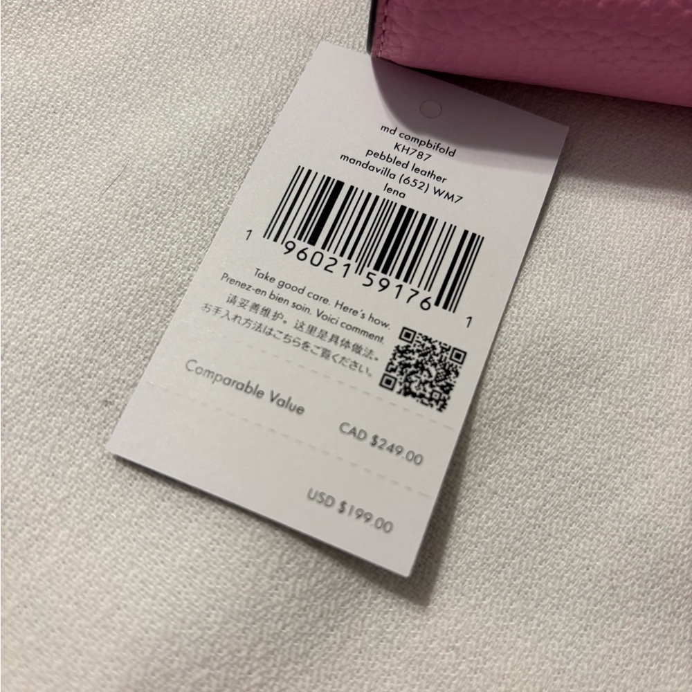 NWT Kate Spade Lena Pink Medium Bifold Wallet - Picture 9 of 10